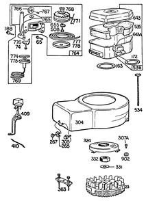 Blower Hsgs,vertical Pull,a/C Diagram and Parts List for 94508-0157-XX  Briggs and Stratton Engine